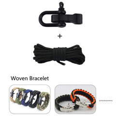 SU LIFE 10 piece pack of black metal U shackle clips for survival bracelets