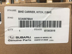 Fold-down arms and rear access feature on Subaru bicycle rack