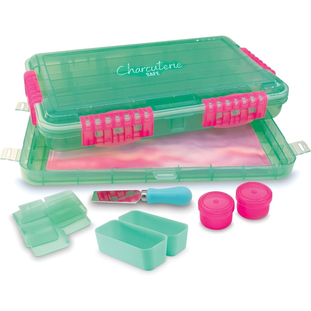 SubSafe Charcuterie Safe 2.0 with ice pack lid closed keeps snacks organized.