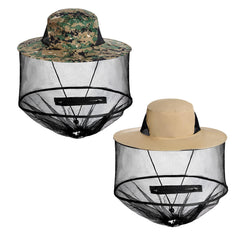 Sucrain Mosquito Head Net Hat - Green Digital Camouflage