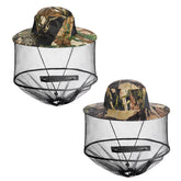 Sucrain leaf camouflage mosquito head net hat – front view