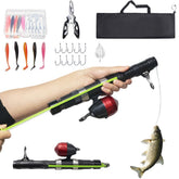SUFFUSE BL10S-Red front view showing compact portable fishing setup for shore fishing.