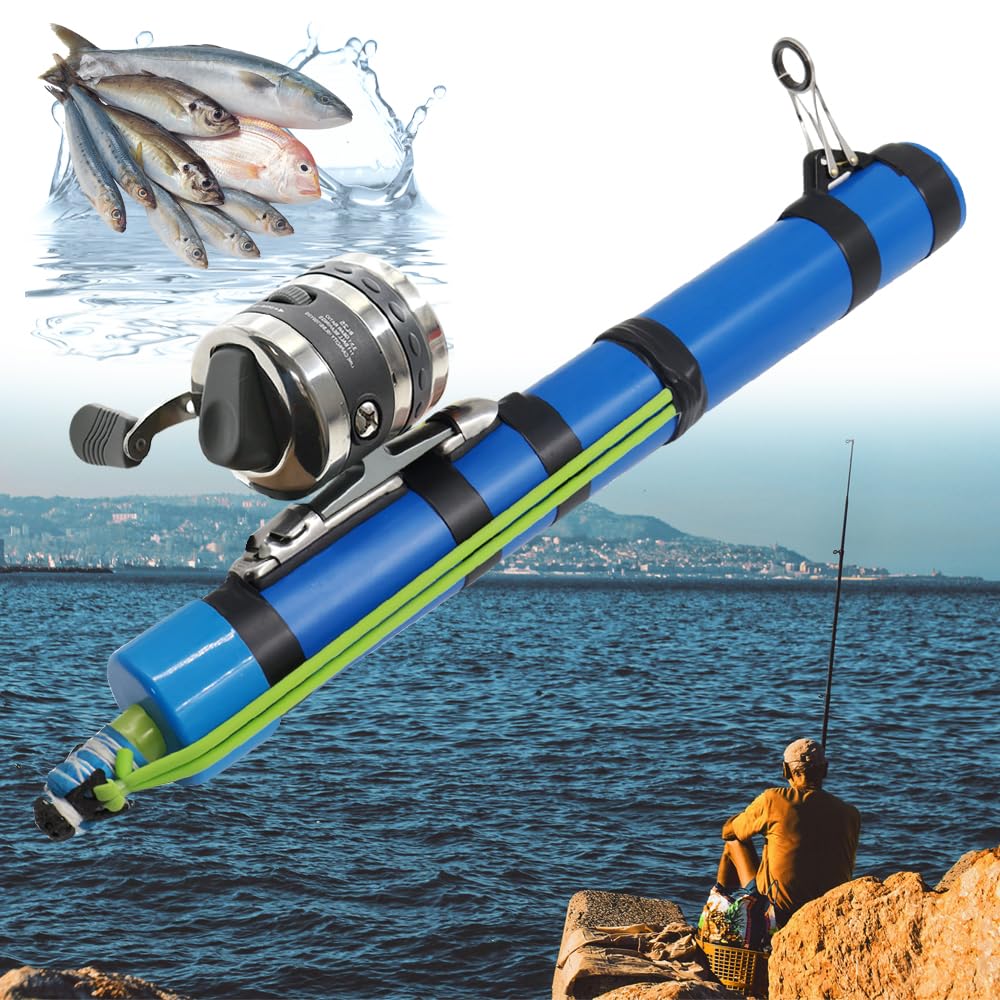 SUFFUSE fishing catapult rod folded for easy backpack portability and travel readiness.