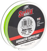 Sufix 832 Braid Neon Lime 300 yards label