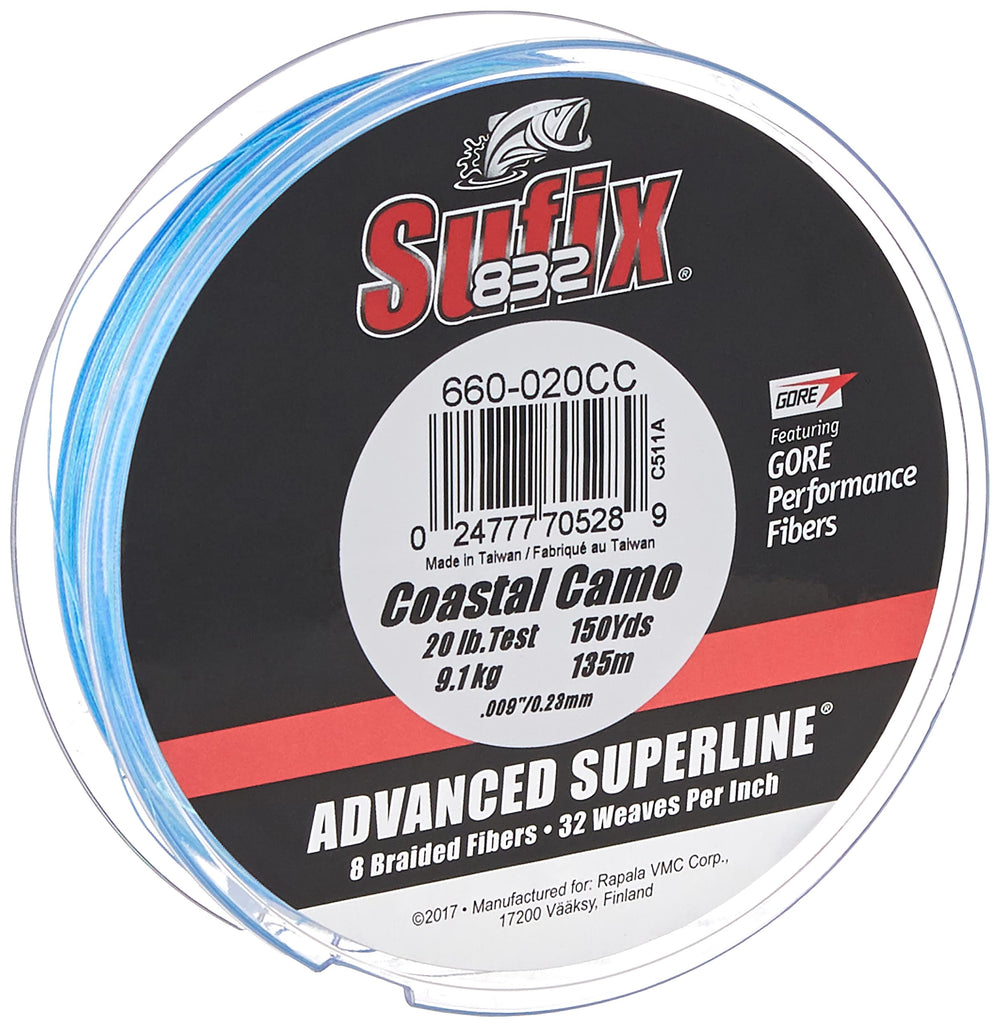 Sufix 832 Braid Coastal Camo 150-yard spool for durable casting