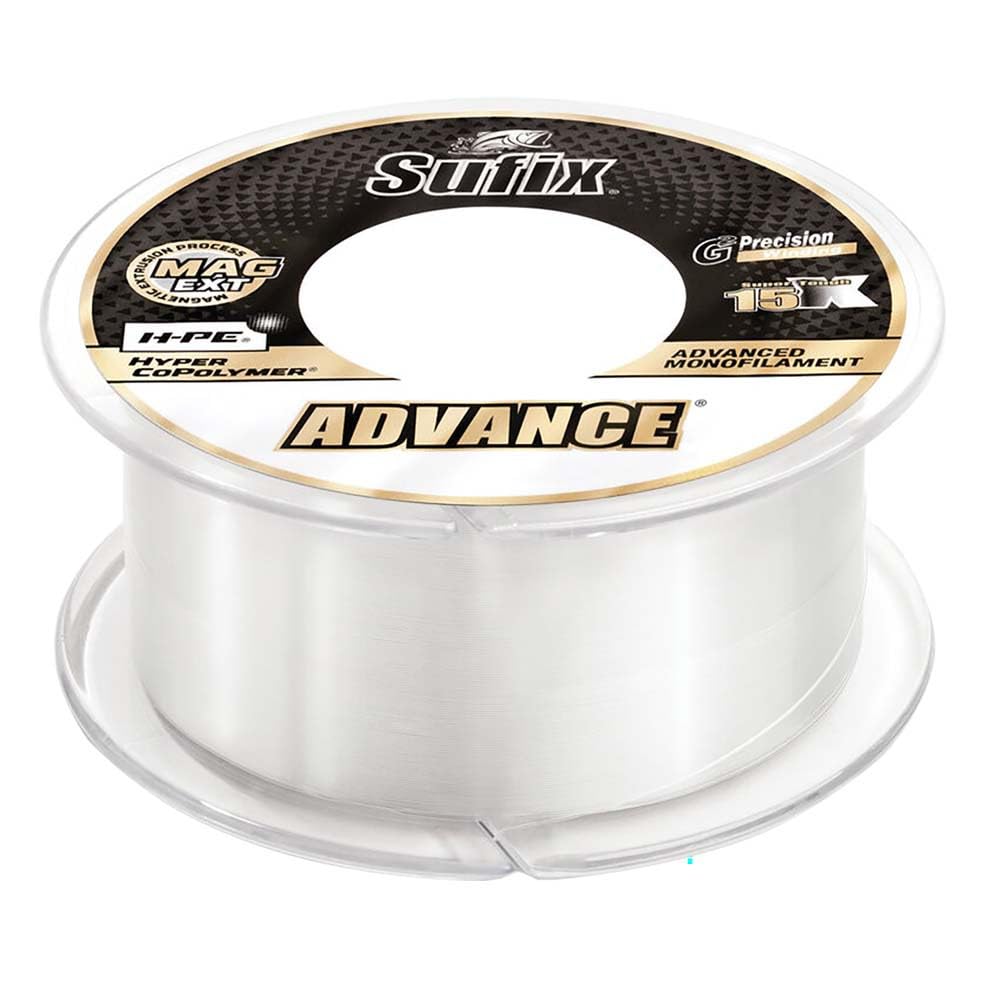 Sufix Advance Clear Monofilament line 330 yards showcases stealth and durability for reliable casts.
