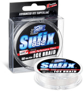 Sufix Advanced 832 ghost color spool offers stealth beneath the ice.