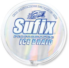 Sufix Ice Braid Glacier Blue spool helps reduce ice buildup during casts.