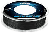 Sufix Rattle Reel V-Coat 30 lb Black spool with anti-freeze coating.