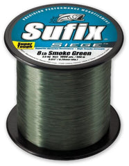 Sufix Siege 3000-yard smoke green line on spool for long casts and abrasion resistance