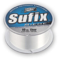 Sufix Siege 30 lb clear line on a 250-yard spool for long casts and durability.