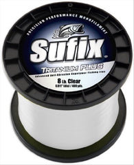 Sufix Tritanium Plus 20 lb clear line on spool, ideal for long casts and smooth handling