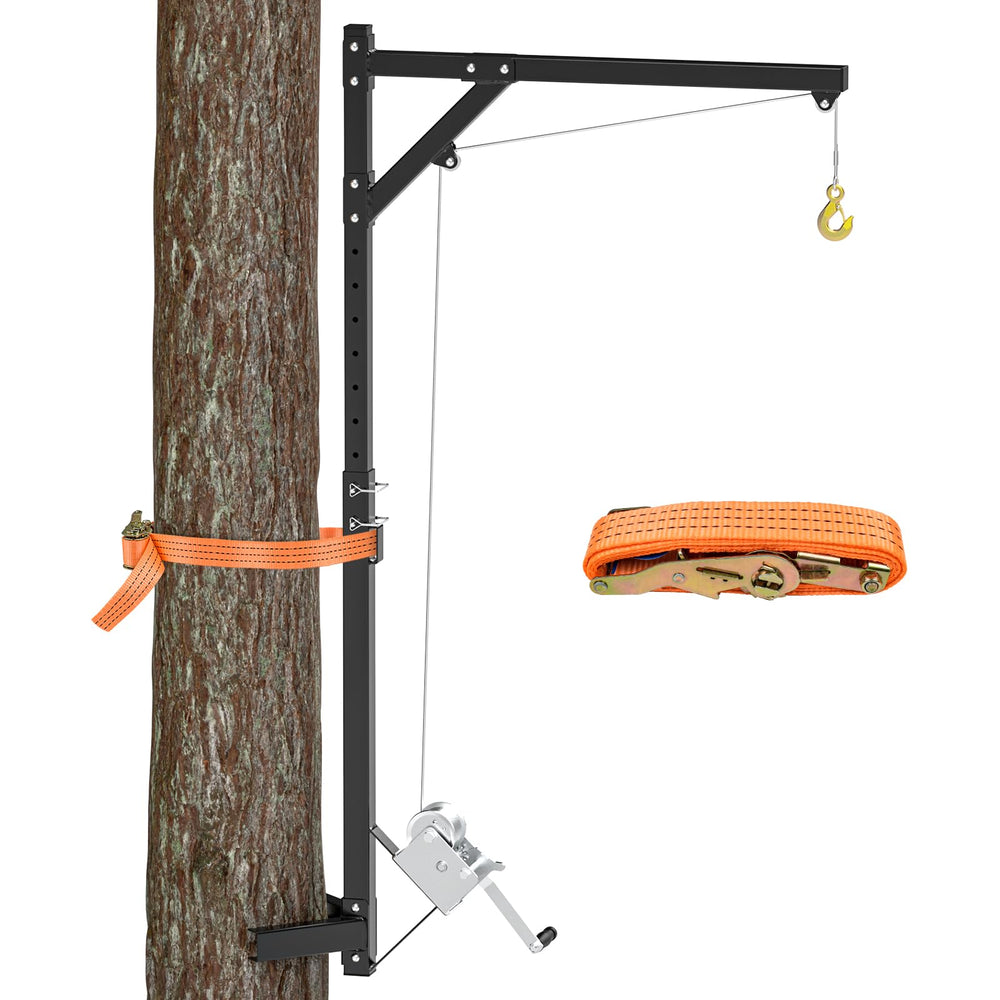 Sulythw deer hoist 54-inch height enables effortless lifting under the tree.