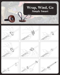 Line wound around wooden buttons for Tenkara setup