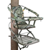 Summit Treestands Goliath SD seat provides all-day comfort for larger hunters.
