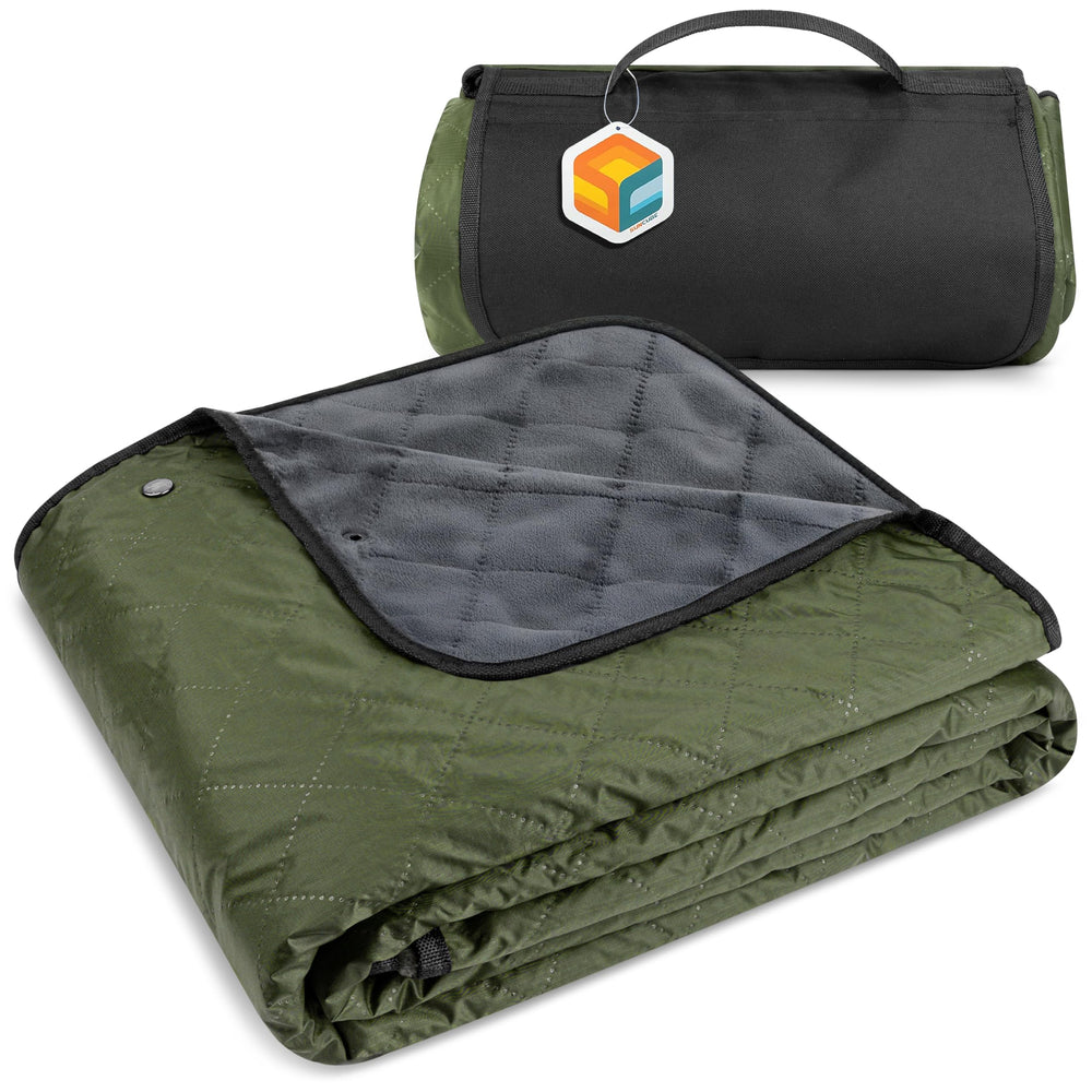 SUN CUBE blanket folded compact for easy transport during outdoor activities.