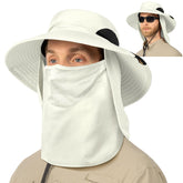 SUN CUBE fishing hat with face mask and neck flap for full sun protection on outdoor trips