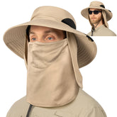 SUN CUBE Fishing Hat with wide brim shields face from sun on outdoor adventures.
