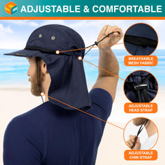 SUN CUBE sun hat adjustable chin strap ensures secure fit