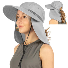 SUN CUBE sun hat with ponytail hole for comfortable long hair outdoors.