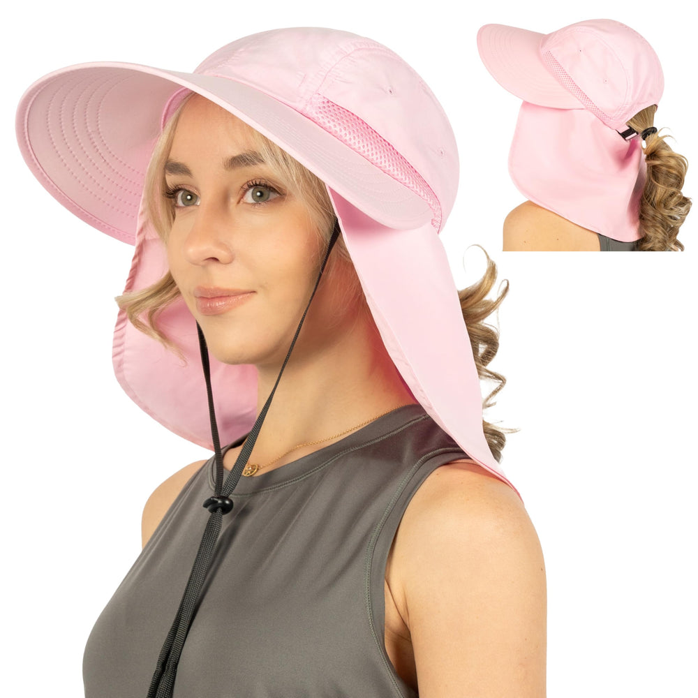 SUN CUBE sun hat with ponytail hole for long hair and UV protection