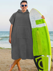 SUN CUBE Surf Poncho Robe with oversized hood for wind protection while changing.