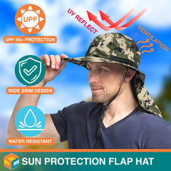 Sun Cube unisex camo green hat ideal for hiking and outdoor style.