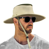 Sun Cube wide brim hat shields face and neck from sun on outdoor adventures