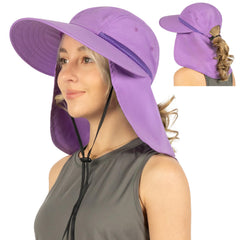 SUN CUBE women's hat with ponytail hole for comfortable all-day sun protection.