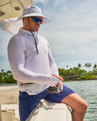 Back view of Stevie Ultra sun hat in white