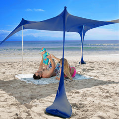 SUN NINJA Beach Tent sand stability with anchors for windy shoreline days.