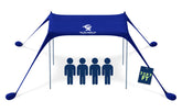 SUN NINJA Beach Tent Sun Shade on sand shows portable UV protection