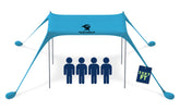 Sun Ninja Beach Tent Sun Shelter set up on the beach for quick shade.