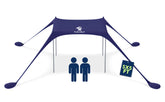 SUN NINJA Beach Tent Shelter shading a sunny beach for family comfort.