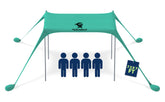 SUN NINJA pop-up beach tent sun shelter green offers roomy shade for family outings