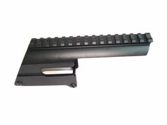 Sun Optics USA shotgun saddle mount with full-length rail for flexible optic mounting.