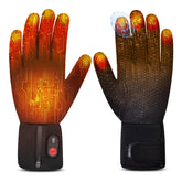 Sun Will heated glove liner back view shows slim, flexible warmth for dexterity.