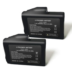 Sun Will 7.4V 3000mAh battery pack front view powering heated gloves.