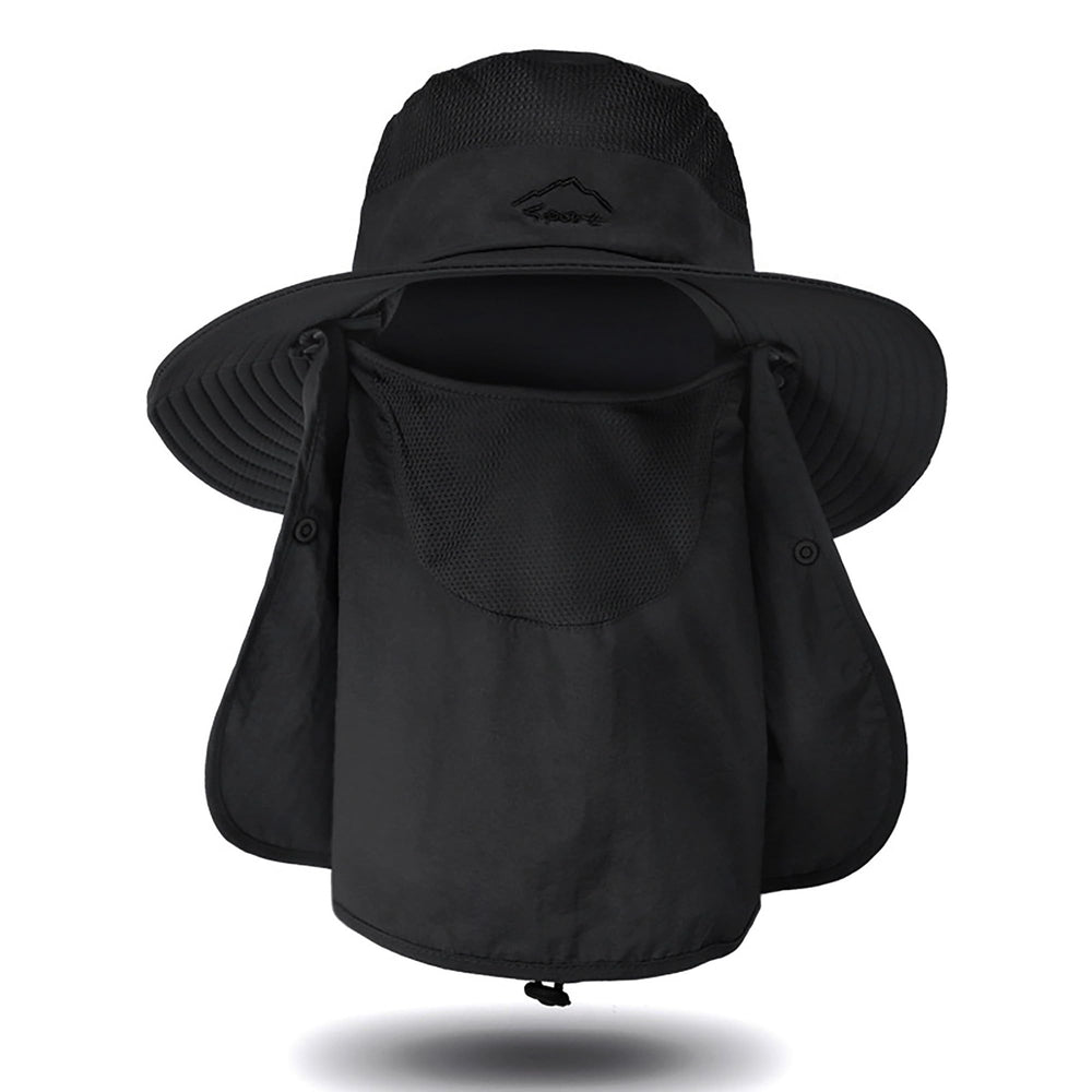 Sun Hat for Men and Women with wide brim, face cover and neck flap for outdoor activities.