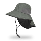 Sunday Afternoons Adventure Hat front view on olive terrain provides UPF 50+ sun protection for hiking