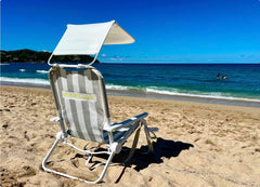 SUNFLOW Shore Thing chair folded compact for easy transport.