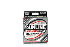 Sunline Assassin FC fishing line spool shows near-invisible clarity and enhanced performance.
