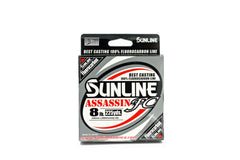 Sunline Assassin FC line, clear 225-yard spool, near-invisible underwater performance