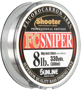 Sunline Fluorocarbon Line Shooter natural clear on reel for near invisibility and bite detection.
