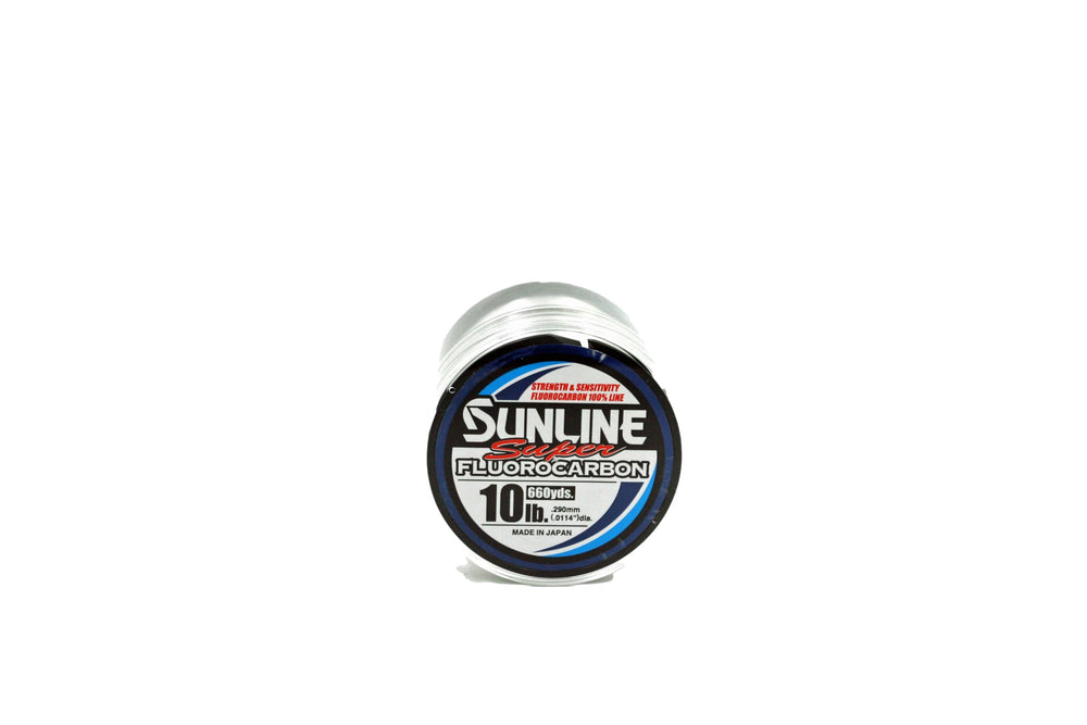 Sunline Super Fluorocarbon fishing line in clear 660 yards, ideal for versatile setups.