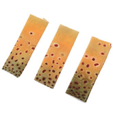Sunnates 3-piece fishing finger protectors (yellow) laid flat