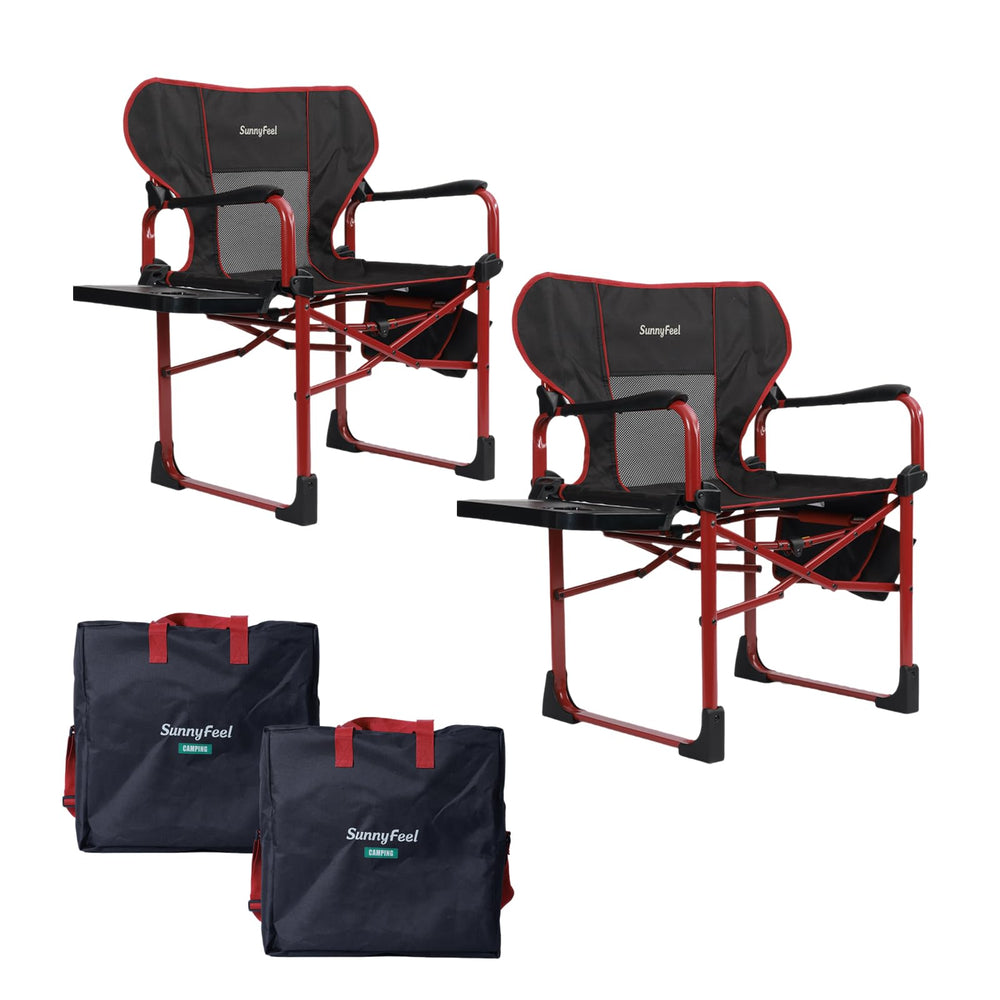 SunnyFeel camping directors chair with aluminum oversized frame providing stable outdoor seating.