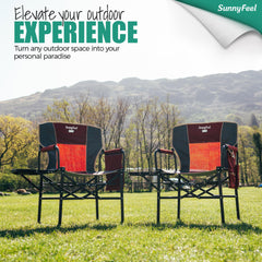 SunnyFeel Camping Directors Chair Oxford cloth and mesh provide durability and breathability