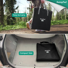 SUNNYFEEL camping chair folded compact for quick transport.