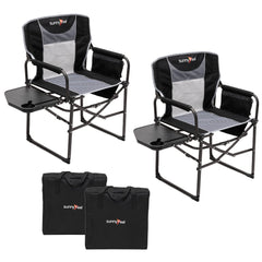 SunnyFeel camping directors chair in open setup for quick seating